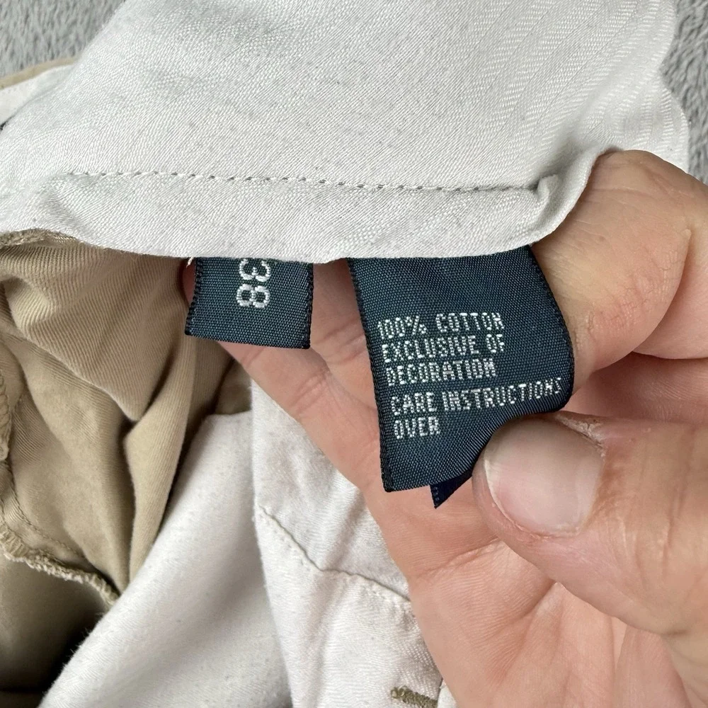 Polo Ralph Lauren Chino Shorts Mens 38 Tan Khaki Cotton 10'' Inseam‎ Logo Preppy